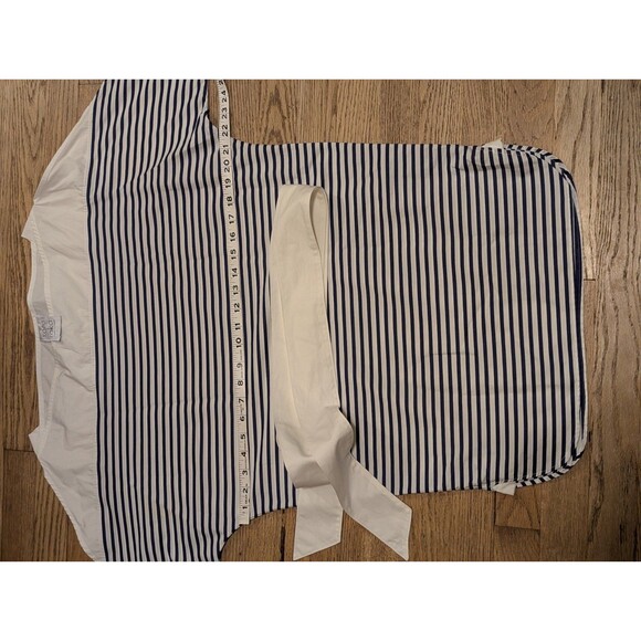 Sara Roka Split Sleeve Blue And W Dress Classic Size Small $985 - Picture 5 of 9